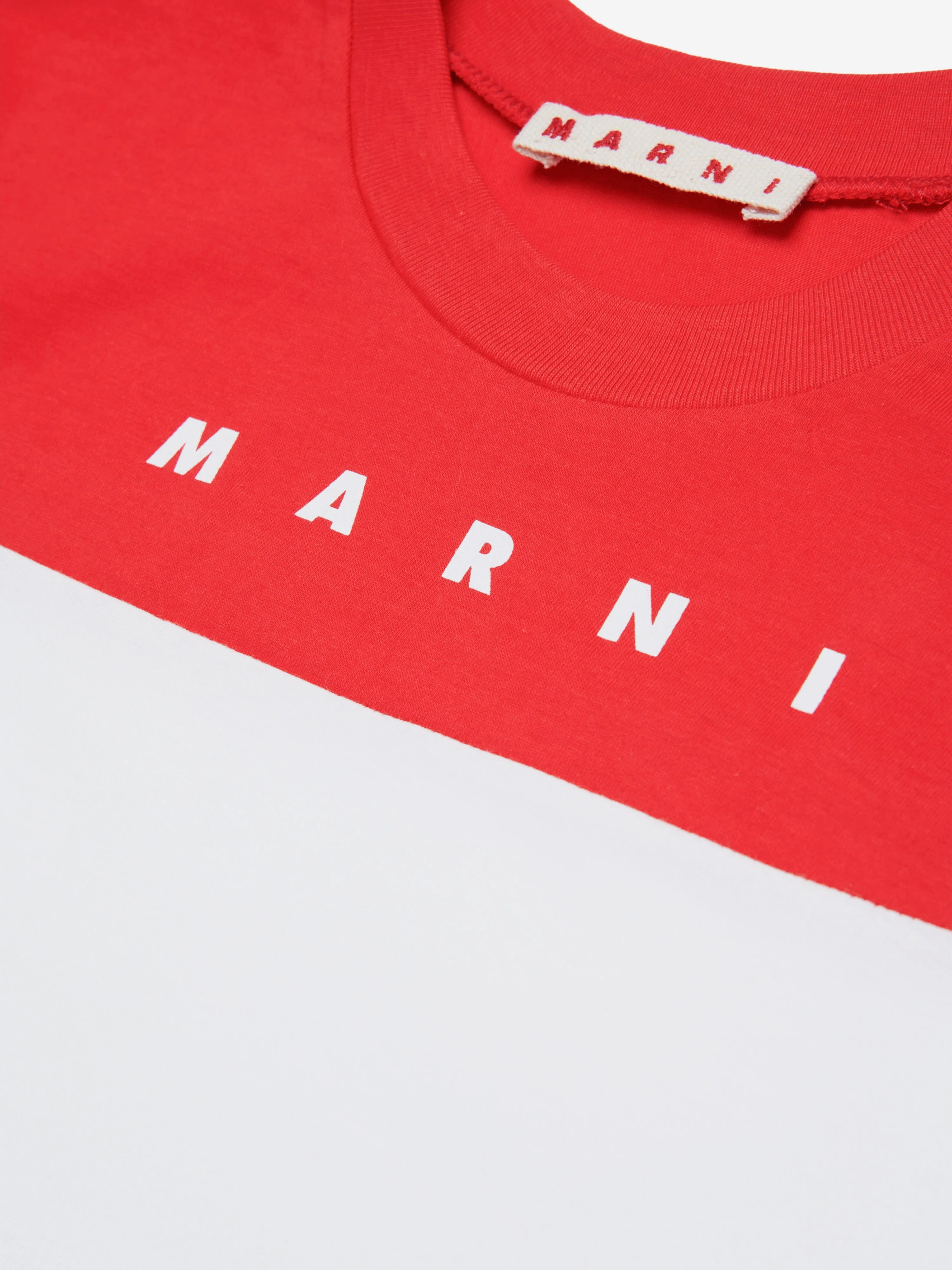 MARNI Kids Colourblock T-Shirt in White