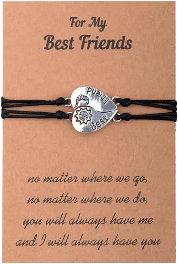 Matching Heart Bracelets for Best Friends Sisters Friendship Bracelets Gifts for Women Friends Birthday Christmas Gifts for Best Friend Long Distance Bracelets Gifts for Best Friends Sisters Bracelet