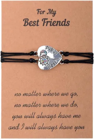 Matching Heart Bracelets for Best Friends Sisters Friendship Bracelets Gifts for Women Friends Birthday Christmas Gifts for Best Friend Long Distance Bracelets Gifts for Best Friends Sisters Bracelet
