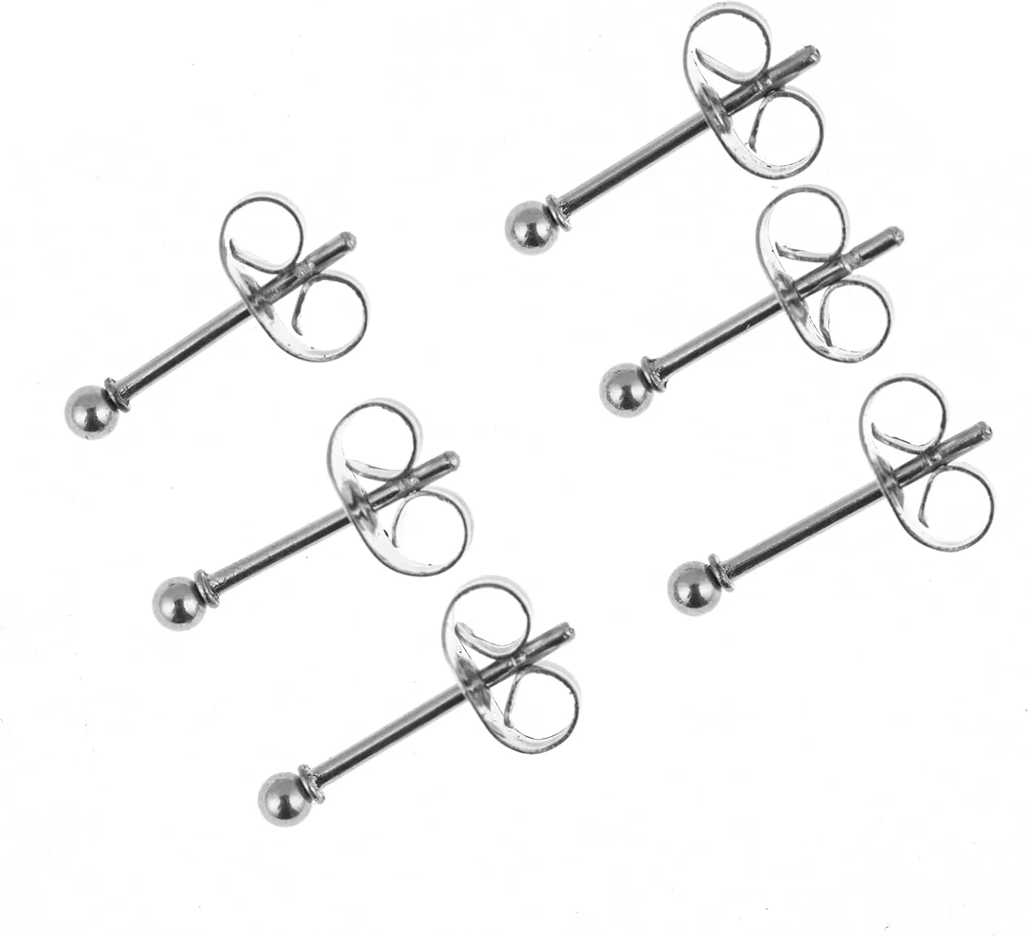 Memsion Stainless Steel Earrings Hypoallergenic Earrings, Ball Stud Silver Stud Earrings Set for Women Men Girls, Nickel Free Earrings