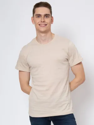 Men Jaquard Round Neck T-Shirt