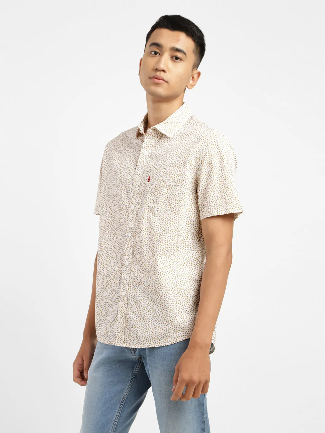 Men's Floral Print Slim Fit Shirt