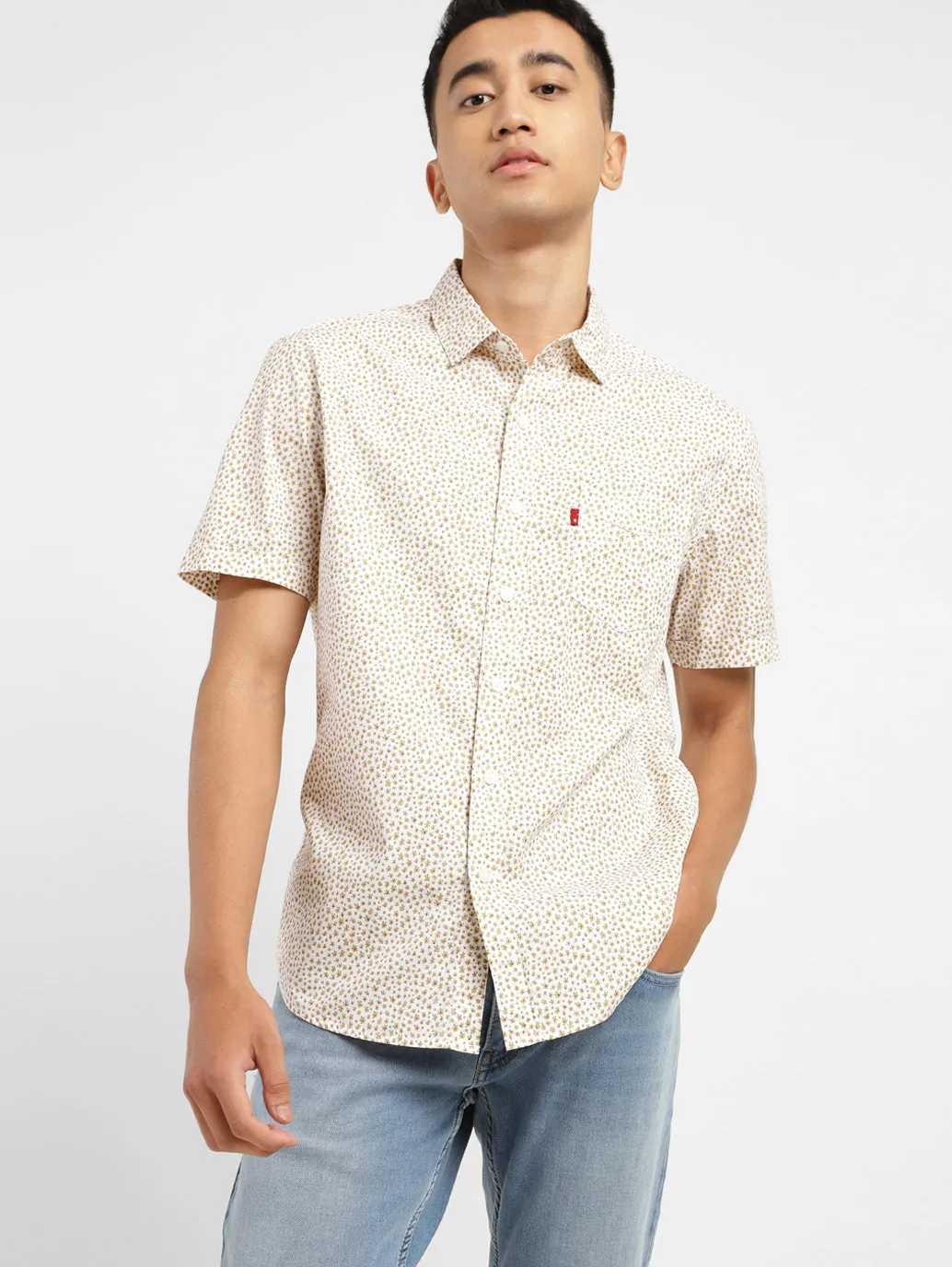 Men's Floral Print Slim Fit Shirt