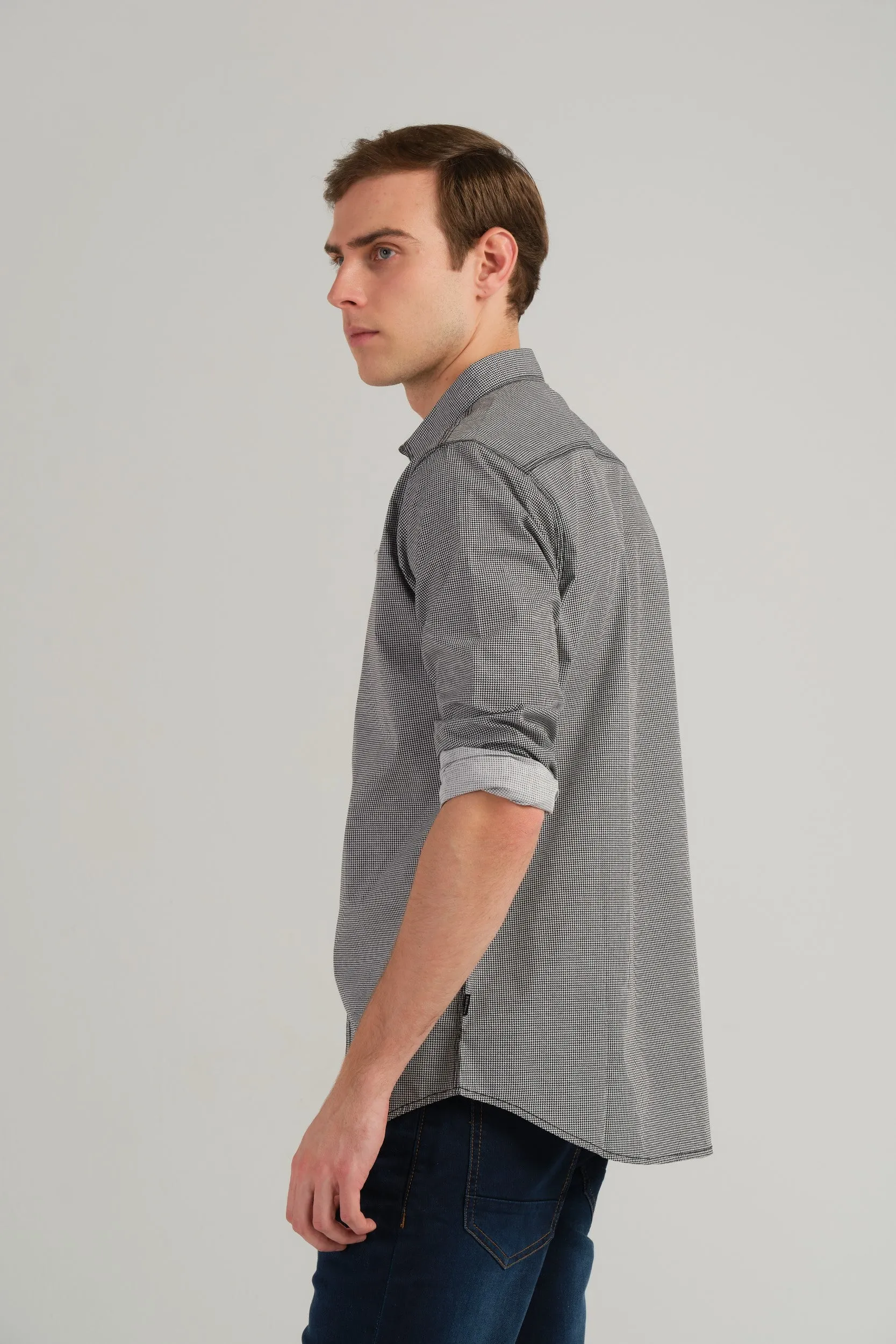 MICRO CHECK SLIM FIT SHIRT