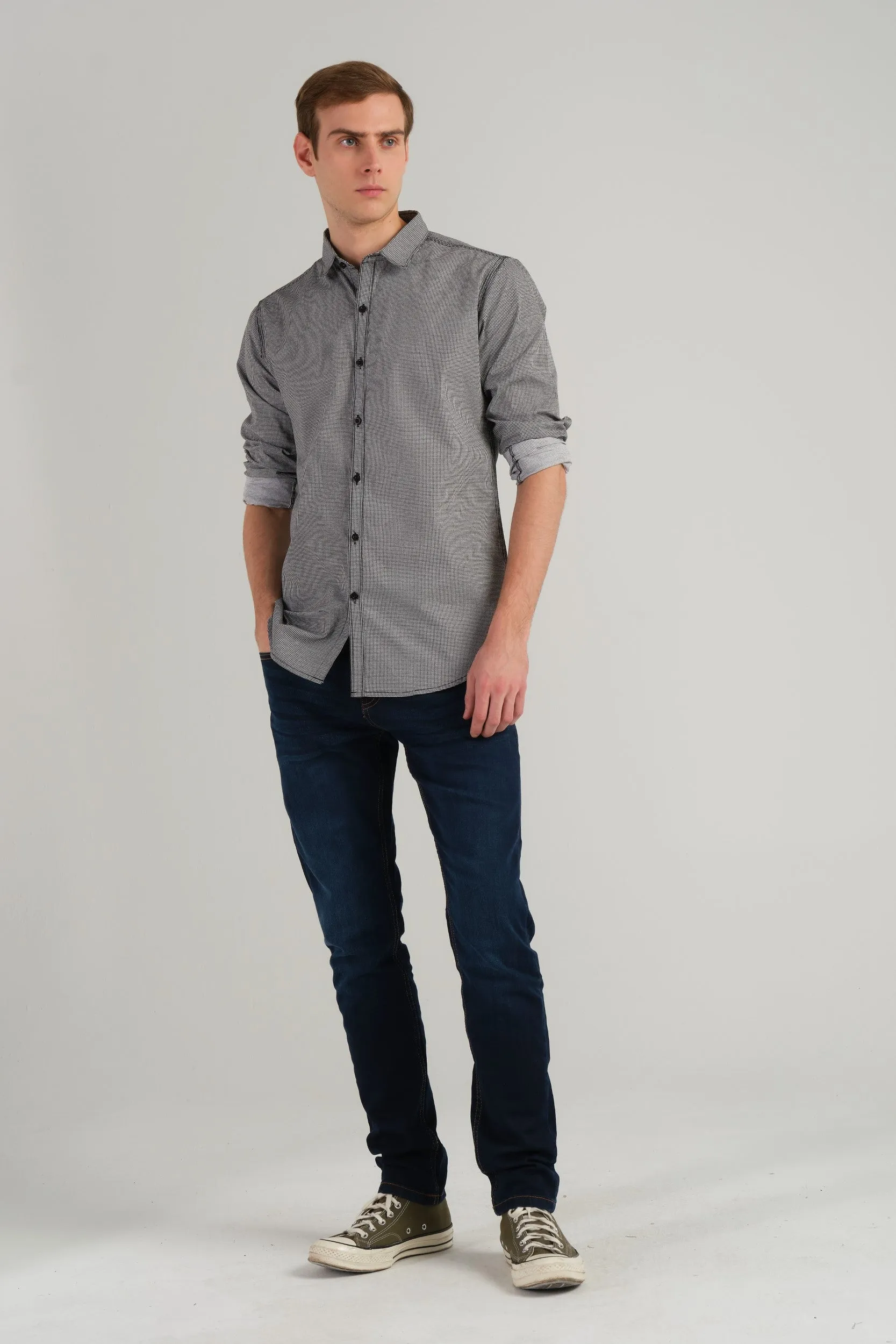 MICRO CHECK SLIM FIT SHIRT