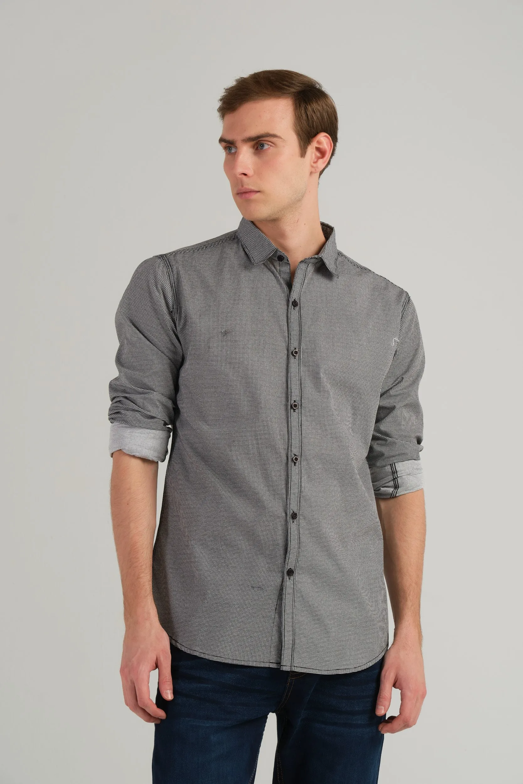 MICRO CHECK SLIM FIT SHIRT