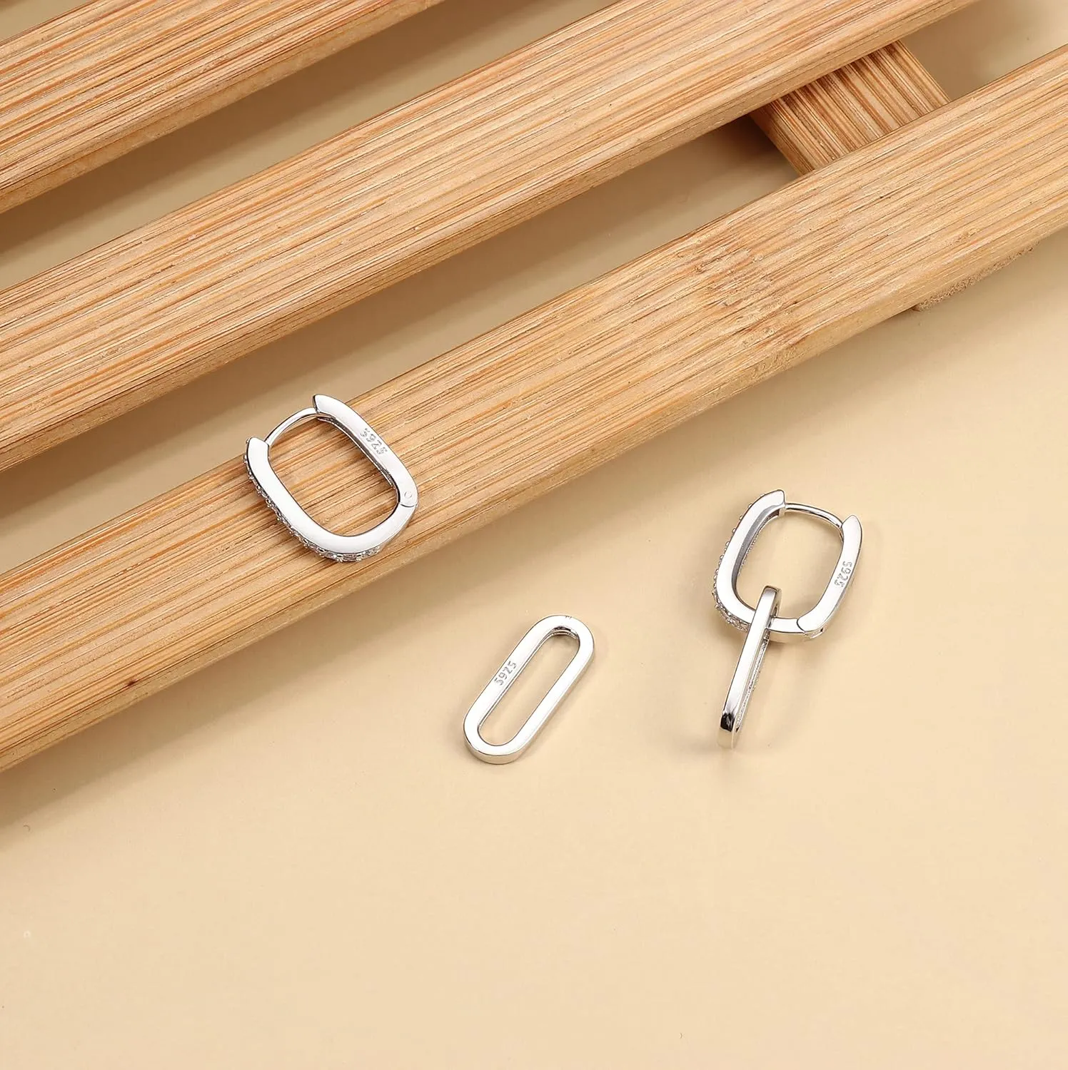 MILACOLATO 925 Sterling Silver Hoop Earrings for Women 18K Gold Silver Plated Drop Dangle Hoop Earrings with Charms Cross Spike Moon Star Paperclip Link Statement Earrings Convertible Link Huggie Earrings Hypoallergenic