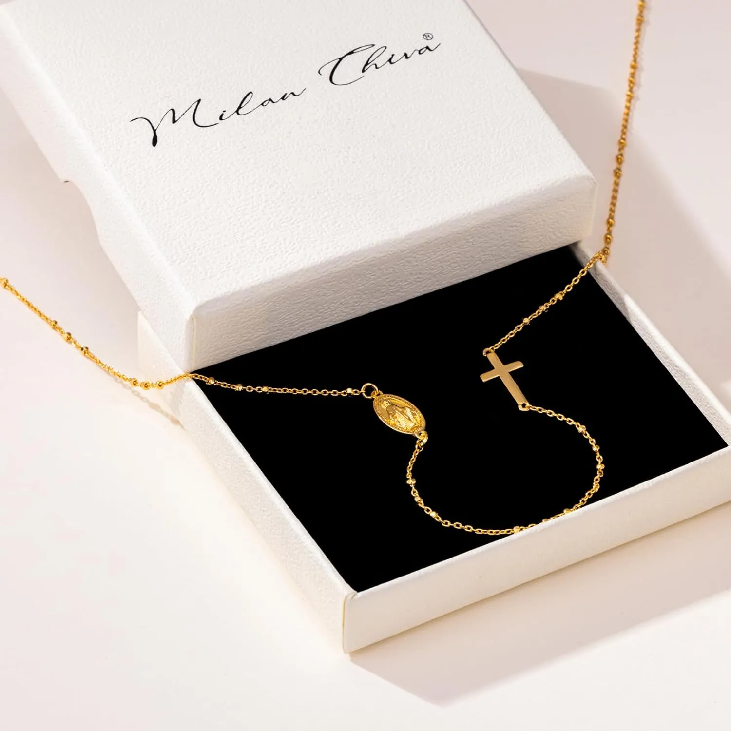 Milan Chiva Gold Necklaces for Women 14K Gold Plated Chain Lightweight Dainty Jewelry