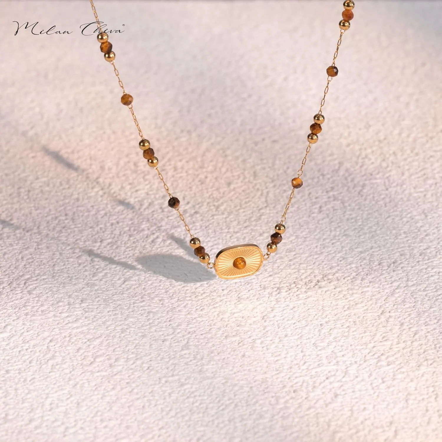 Milan Chiva Gold Plated Pendant Necklaces for Women Dainty Lightweight Trency Jewelry