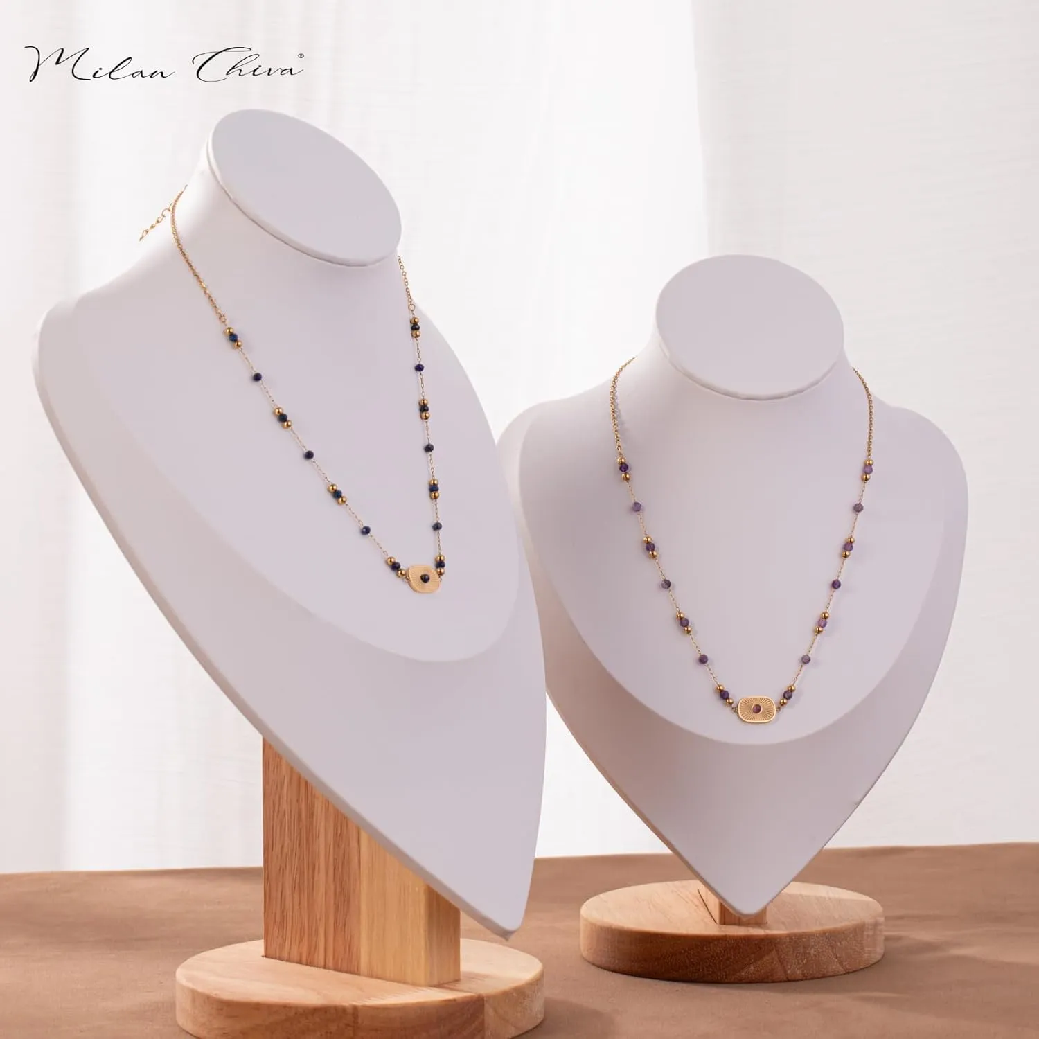 Milan Chiva Gold Plated Pendant Necklaces for Women Dainty Lightweight Trency Jewelry