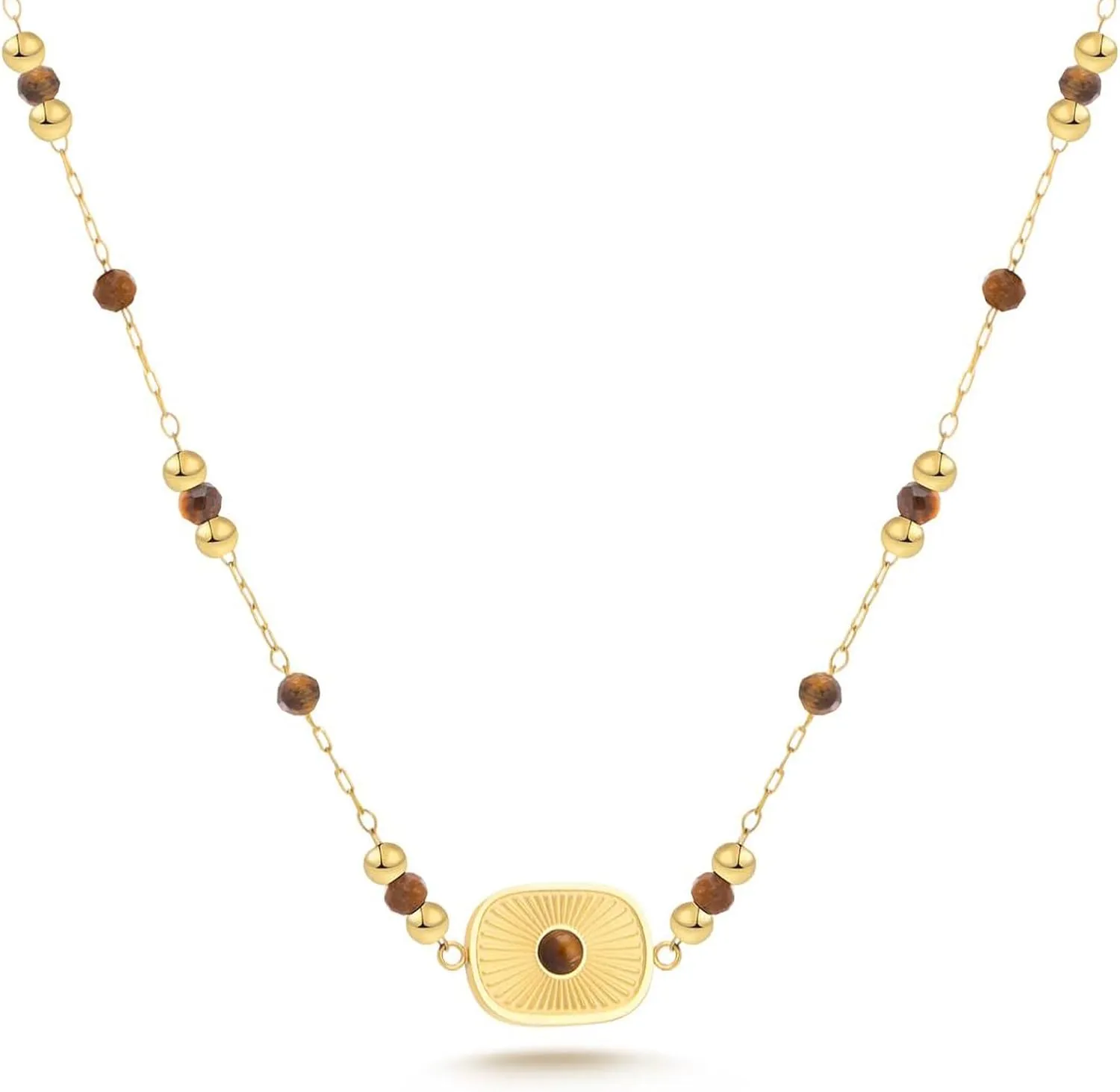 Milan Chiva Gold Plated Pendant Necklaces for Women Dainty Lightweight Trency Jewelry
