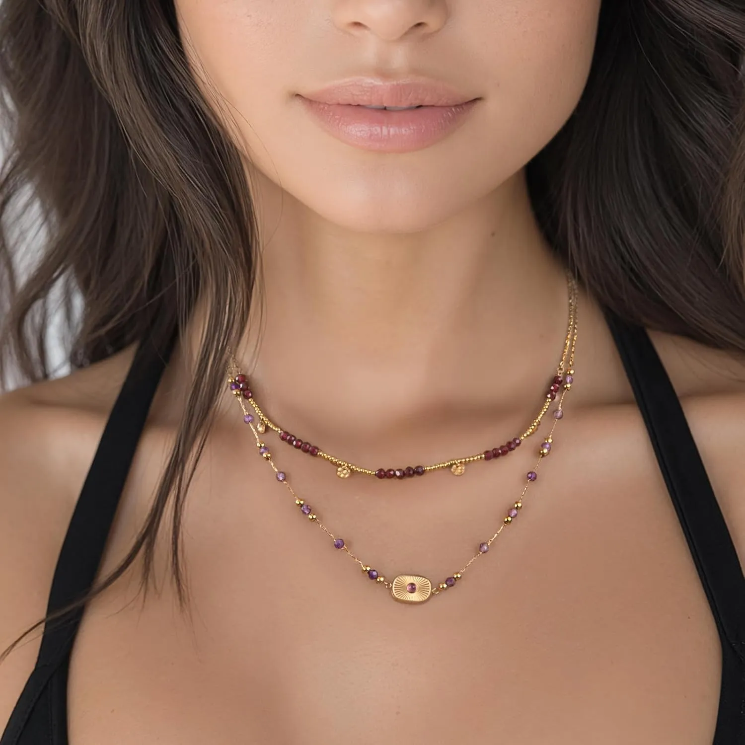 Milan Chiva Gold Plated Pendant Necklaces for Women Dainty Lightweight Trency Jewelry