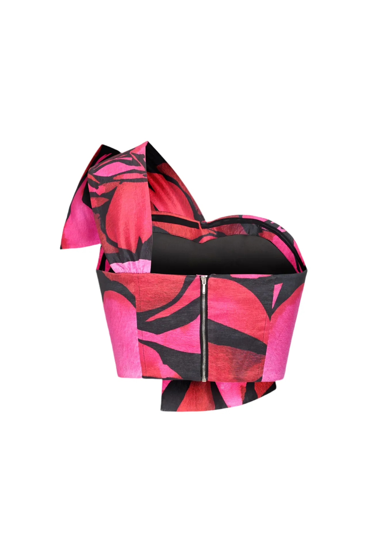Milly Laney Bow Printed Crop Top in Dream Rose Pink