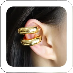 Minimalism Chunky Ear Cuff Earrings Gold Simple Huggie Earrings Trendy Non Piercing Clip on Earrings Chic Cartilage Climber Earrings Helix Wrap Earrings Jewelry for Women