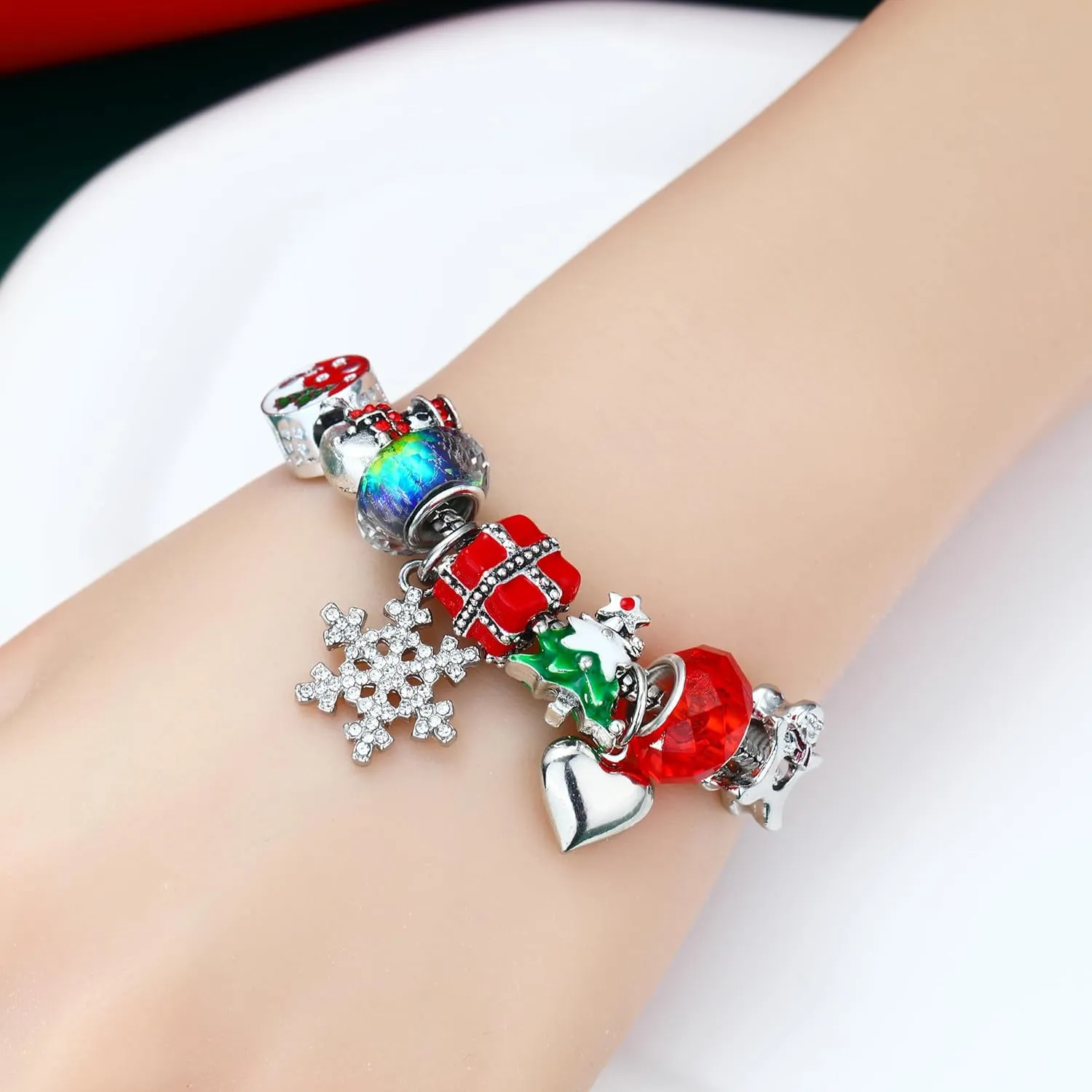 MISS RIGHT Bracelets for Women - Christmas Advent Calendar Bracelets 2024 24 Days Xmas Countdown Calendar DIY Jewelry Making Kit Gift 11 Charm Beads And Two Types of Bracelets