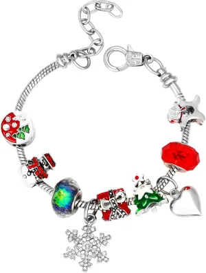 MISS RIGHT Bracelets for Women - Christmas Advent Calendar Bracelets 2024 24 Days Xmas Countdown Calendar DIY Jewelry Making Kit Gift 11 Charm Beads And Two Types of Bracelets