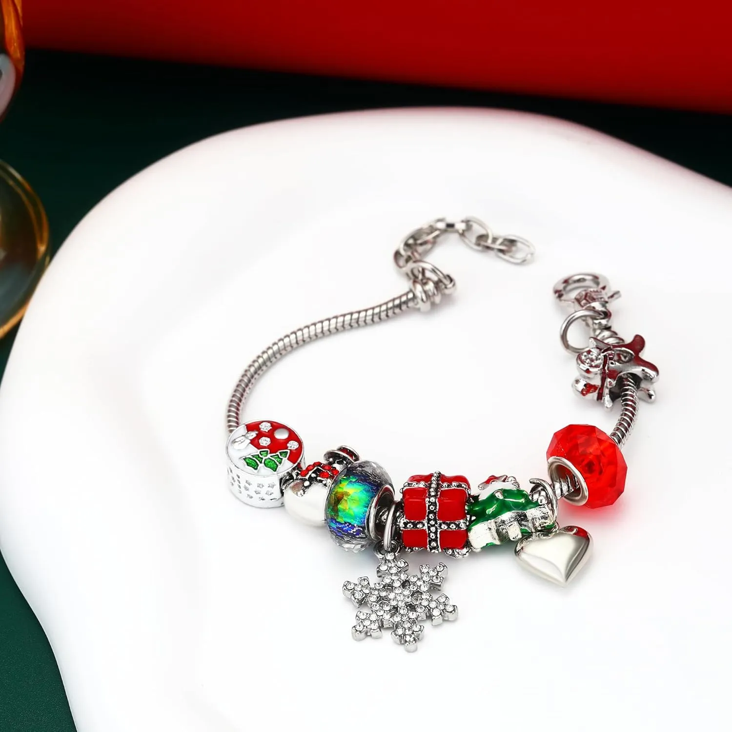 MISS RIGHT Bracelets for Women - Christmas Advent Calendar Bracelets 2024 24 Days Xmas Countdown Calendar DIY Jewelry Making Kit Gift 11 Charm Beads And Two Types of Bracelets