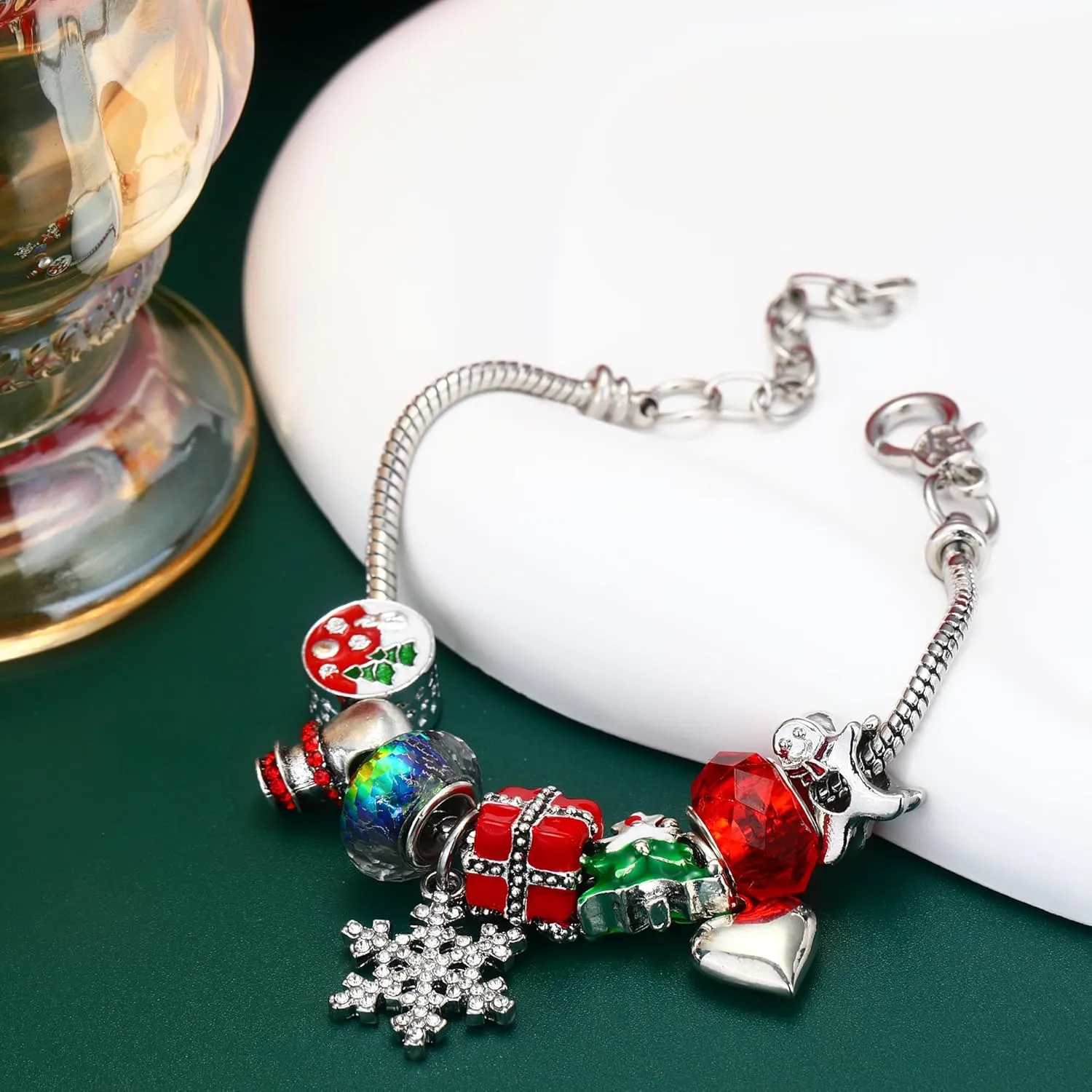 MISS RIGHT Bracelets for Women - Christmas Advent Calendar Bracelets 2024 24 Days Xmas Countdown Calendar DIY Jewelry Making Kit Gift 11 Charm Beads And Two Types of Bracelets