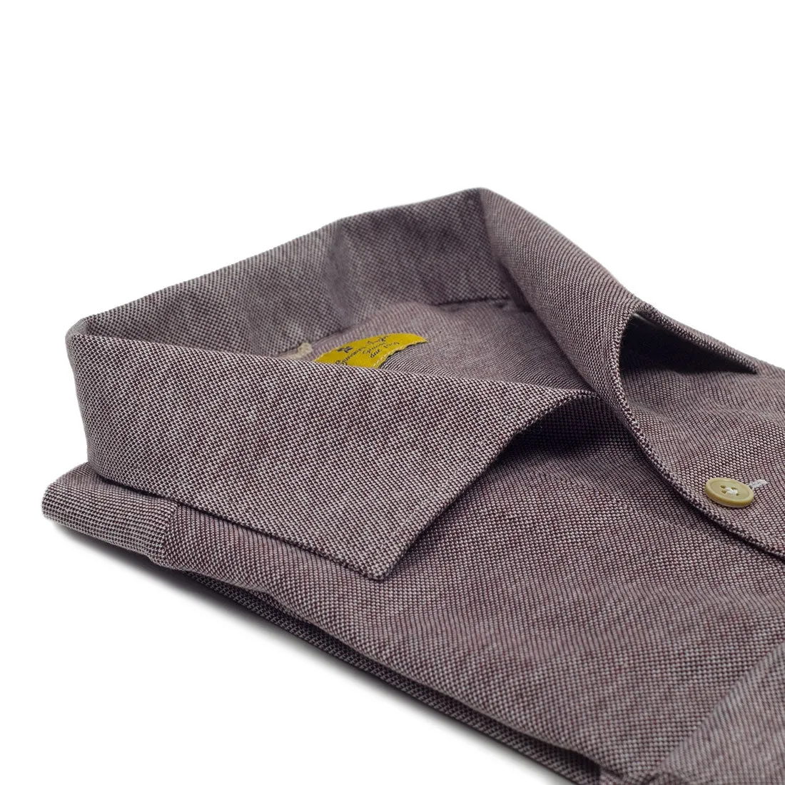 Mixed maroon cotton pique long sleeve polo shirt, one-piece "Miami" collar