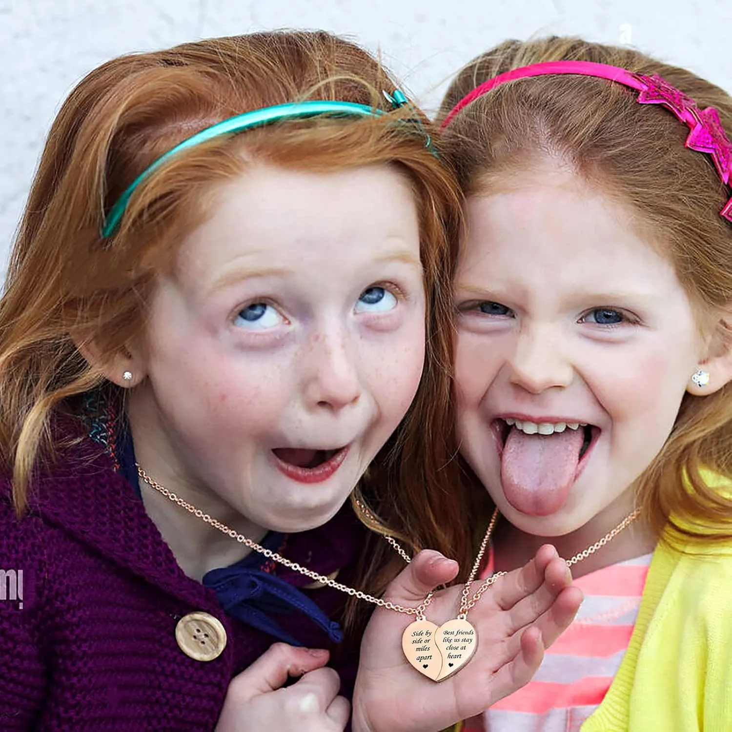 MJartoria BFF Necklace for 2-Valentines Heart Matching Necklace Best Friends Pendant Friendship Necklace Set of 2 Birthday Gifts