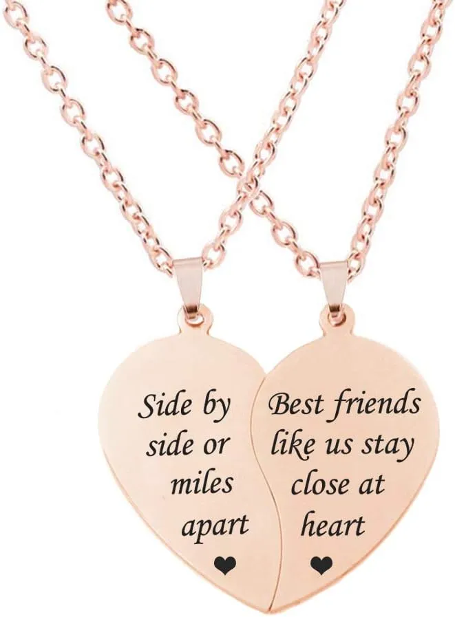 MJartoria BFF Necklace for 2-Valentines Heart Matching Necklace Best Friends Pendant Friendship Necklace Set of 2 Birthday Gifts