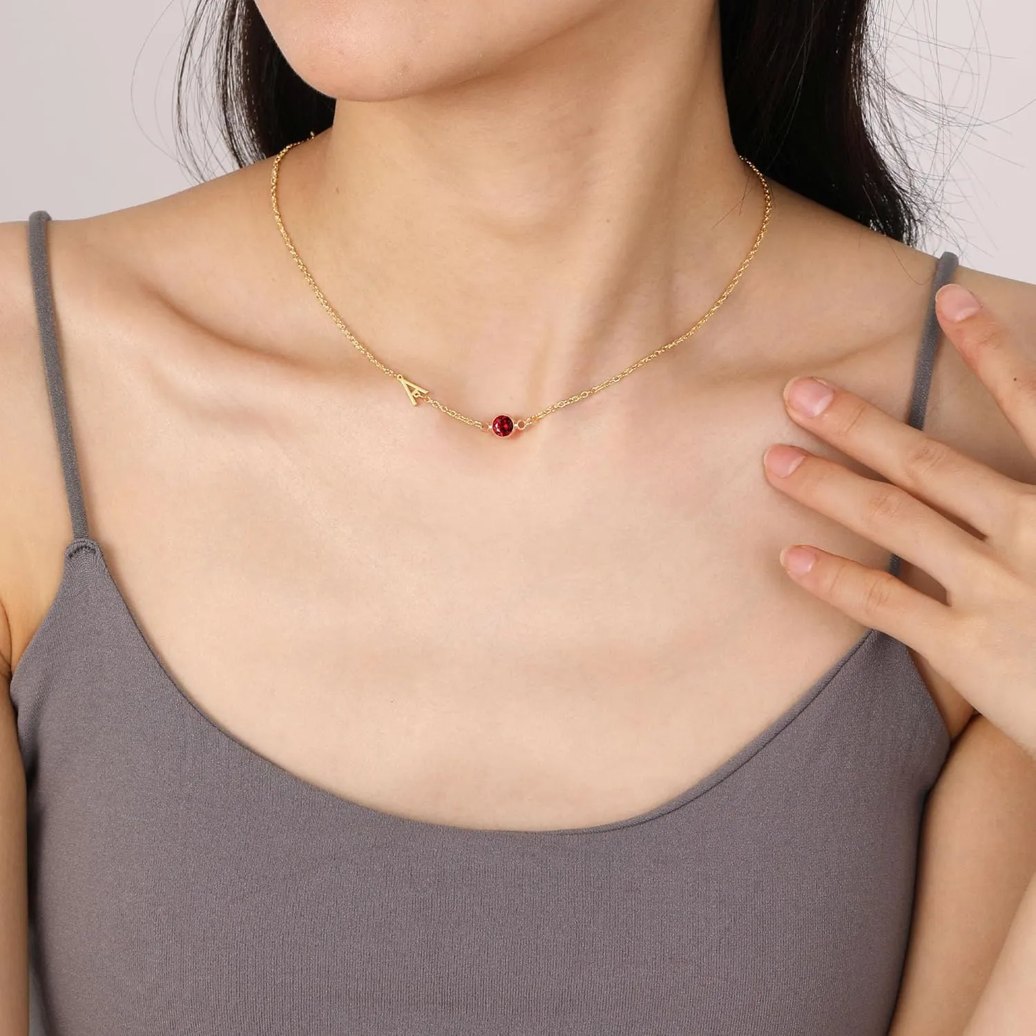Mothers Day Gifts for Daughter Mom, Birthstone Necklace for Women Birthday Gifts for Teen Girls 14K Plated Gold Necklaces Initial A-Z Necklace Graduation Gift for Her Girlfriend Christmas Jewelry