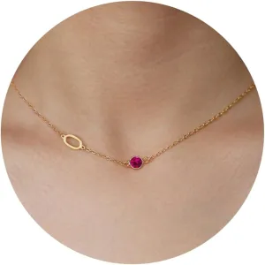 Mothers Day Gifts for Daughter Mom, Birthstone Necklace for Women Birthday Gifts for Teen Girls 14K Plated Gold Necklaces Initial A-Z Necklace Graduation Gift for Her Girlfriend Christmas Jewelry