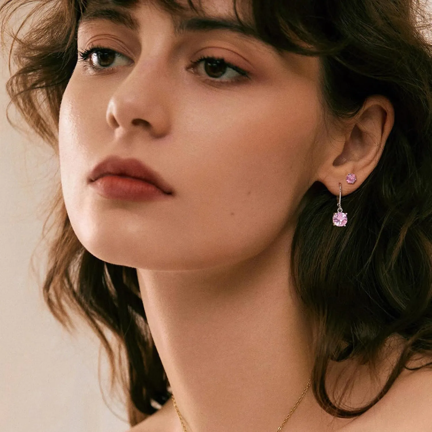 Multicolor Crystal Dangle Earrings and Studs for Women 925 Silver Hypoallergenic Dangle Earrings Leverback Earring