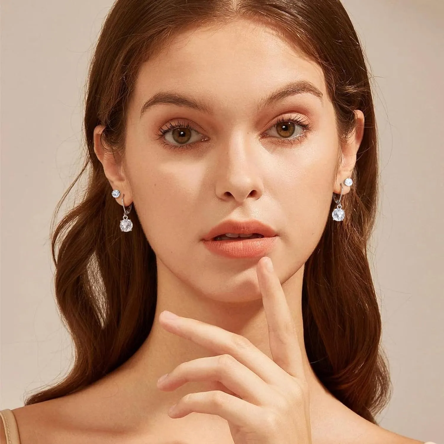 Multicolor Crystal Dangle Earrings and Studs for Women 925 Silver Hypoallergenic Dangle Earrings Leverback Earring