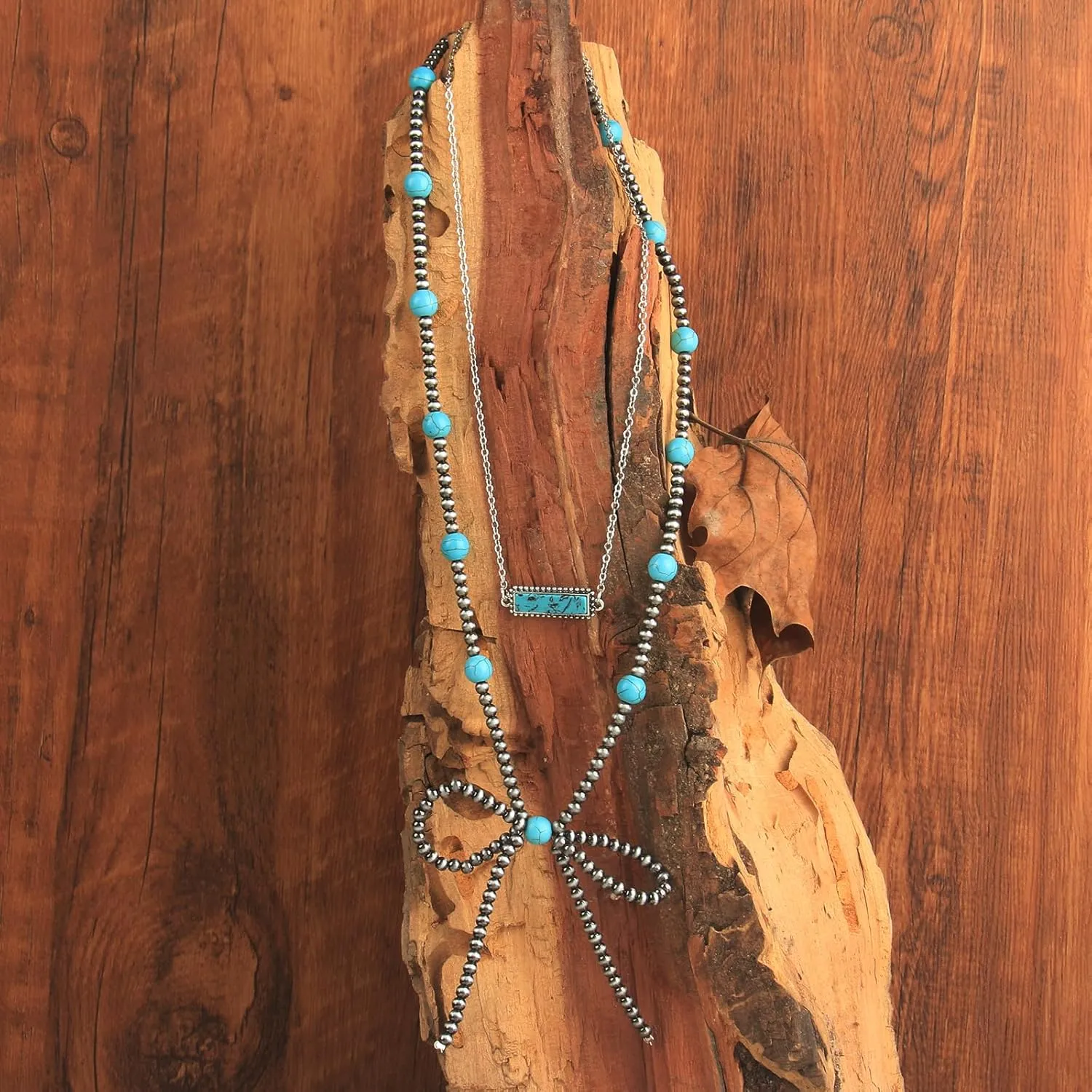 Navajo Pearl Bow Necklace Western Jewelry for Women Cowgirl Turquoise Necklaces Jewelry
