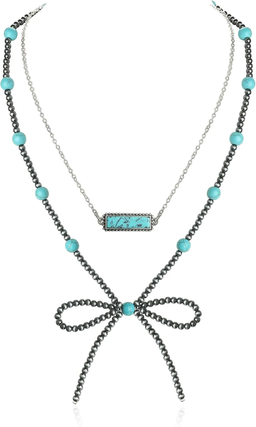 Navajo Pearl Bow Necklace Western Jewelry for Women Cowgirl Turquoise Necklaces Jewelry