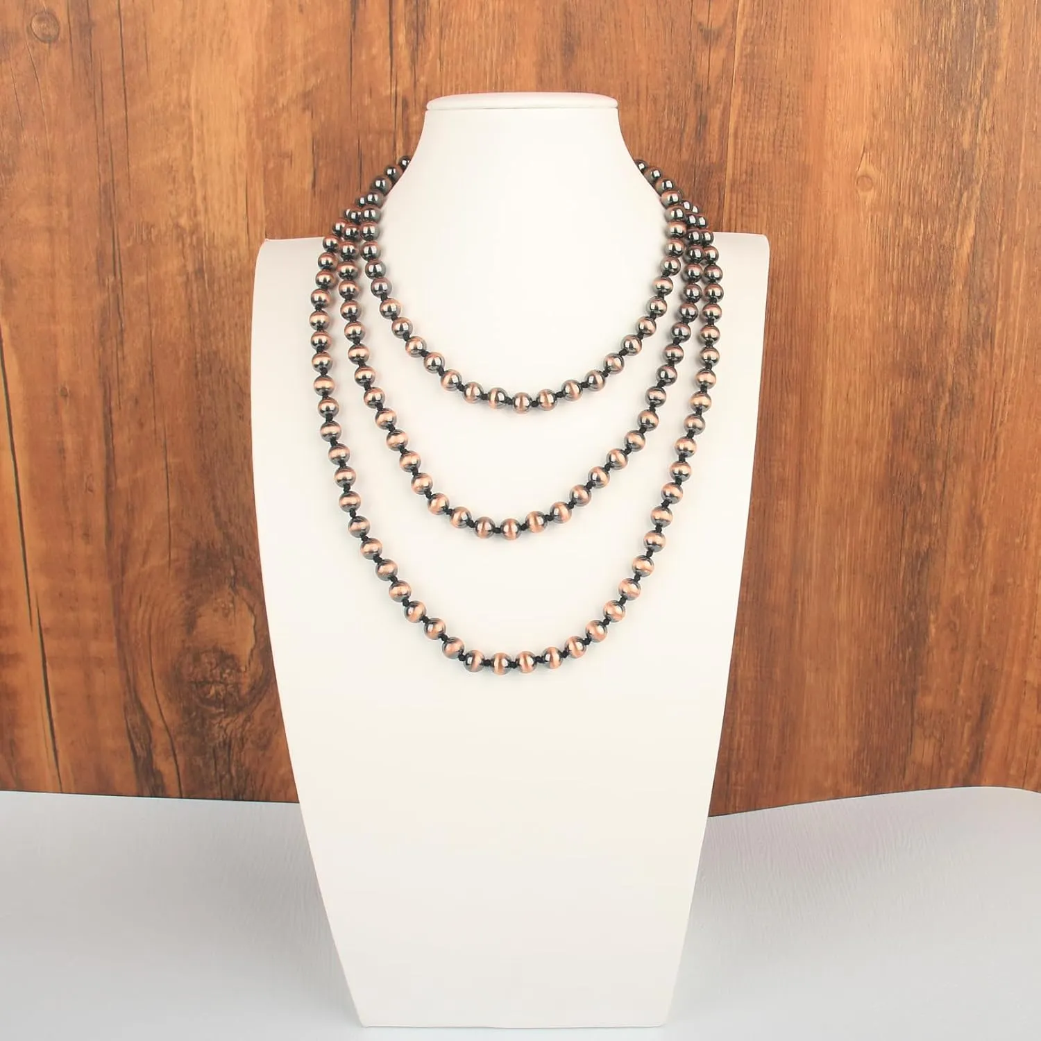 Navajo Pearl Necklace Long Western Jewelry for Women Vintage Beaded Pearl Necklaces
