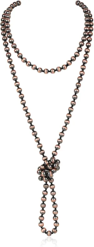 Navajo Pearl Necklace Long Western Jewelry for Women Vintage Beaded Pearl Necklaces