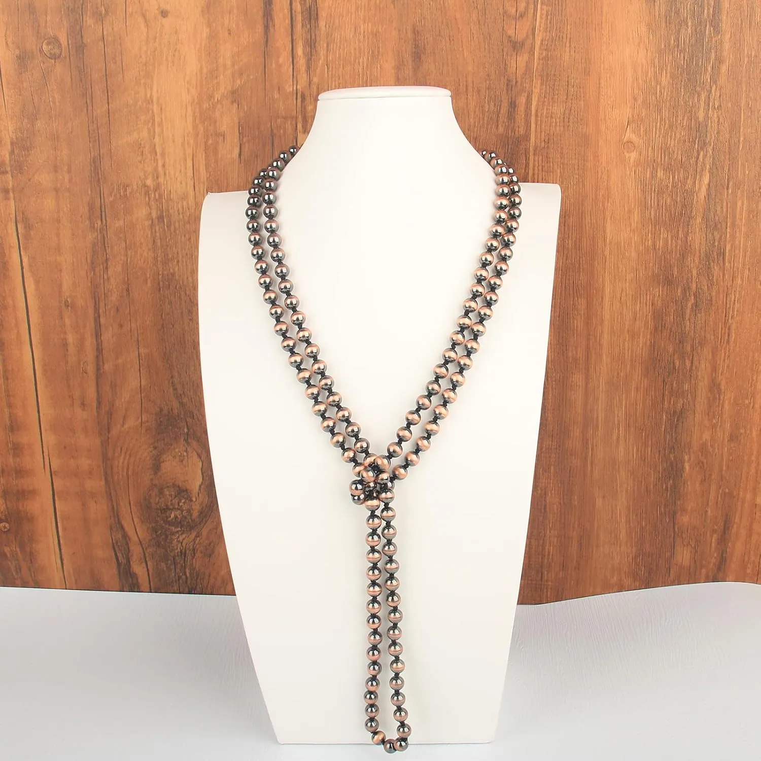 Navajo Pearl Necklace Long Western Jewelry for Women Vintage Beaded Pearl Necklaces
