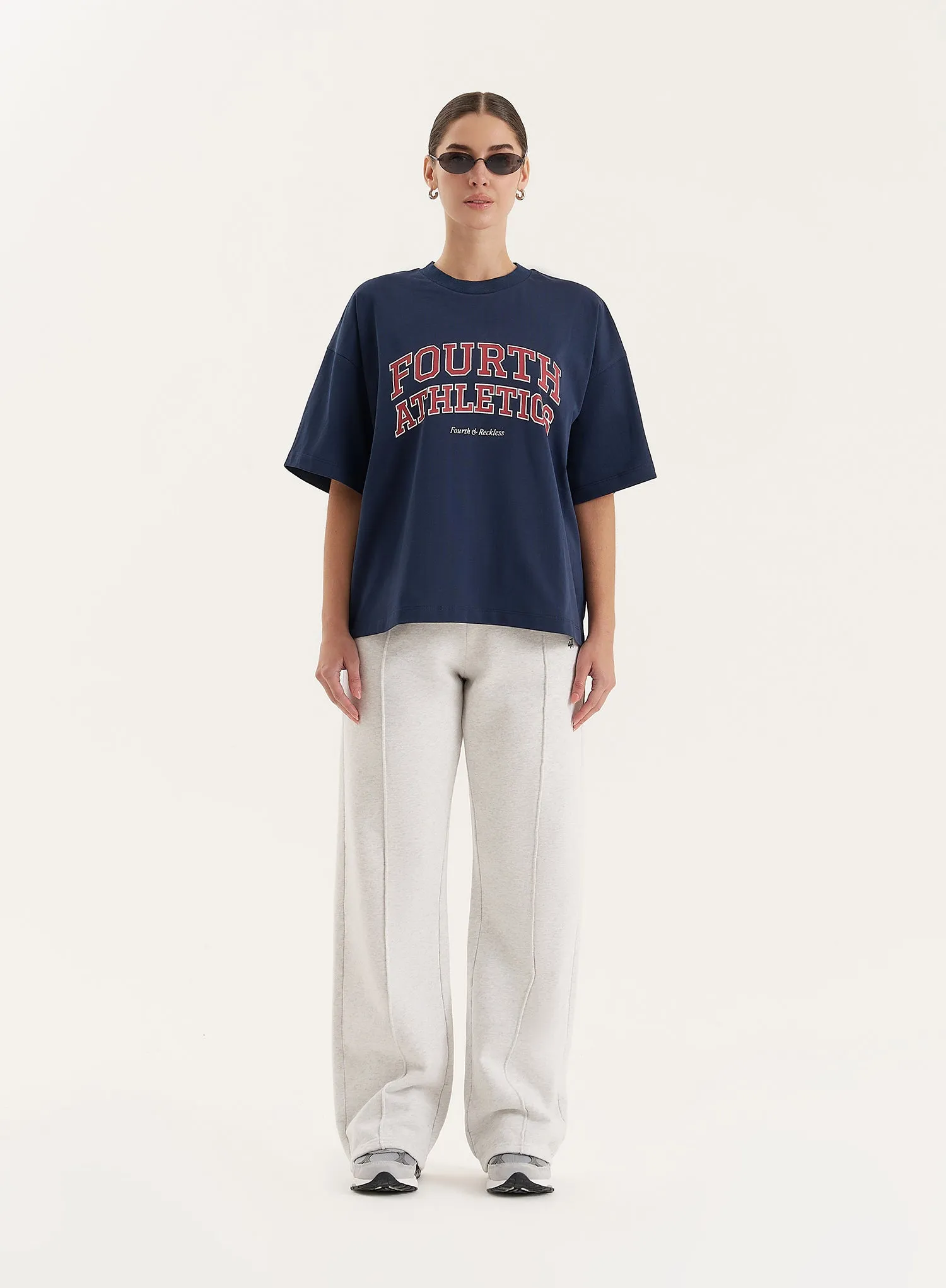 Navy Fourth Athletics Oversized T-Shirt- Siobhan