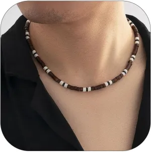 Necklace for Men Puka Shell Necklace Men Summer Surfer Necklaces Beaded Choker Beach Essentials Holiday Jewelry for Vacation Summer Outfits for Man Son Husband