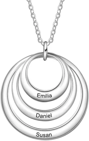 Necklace for Women Multi Circles Necklaces Custom 3 Name Necklace fine Jewelry