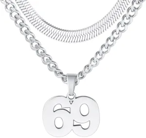 Number Necklace, Layered Necklace for Men Boys Kids, Number Necklace for Boy Athlete, 18 20 In Stainless Steels Chain for Men With Number Pendant, Basketball Football Baseball Number Necklaces for Boys