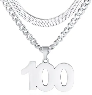 Number Necklace, Layered Necklace for Men Boys Kids, Number Necklace for Boy Athlete, 18 20 In Stainless Steels Chain for Men With Number Pendant, Basketball Football Baseball Number Necklaces for Boys