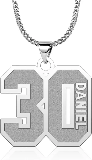 Number Necklace with Name Personalized Engraved Custom Number Chain 925 Sterling Silver