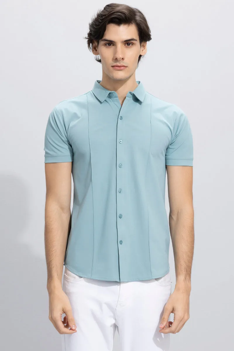 On Pleat Blue Shirt