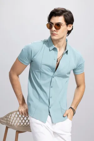 On Pleat Blue Shirt