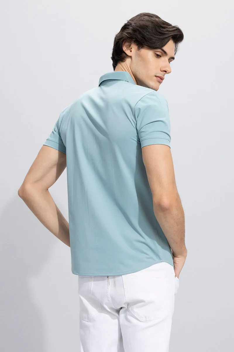 On Pleat Blue Shirt