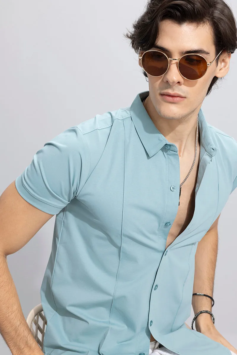 On Pleat Blue Shirt