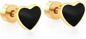 ONLYJUMP 18K Gold Heart Love Earrings for Women Cute Tiny Heart Stud Earrings Love Heart Stud Earrings Tiny Studs Earrings
