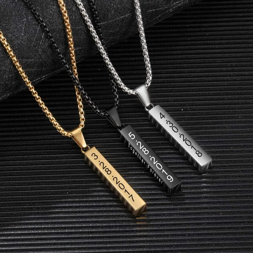 OPALSTOCK Father's Day Gifts for Men Necklace for Dad Custom Name Necklace for Men Personalized 3D Engraved Bar Father's Day Gifts from Daughter Customized Name Jewelry Gift for Dad