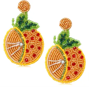 Orange Earrings for Women Boho Cute Food Orange Dangling Earring Fun Summer Tropical Fruit Earings Jewelry