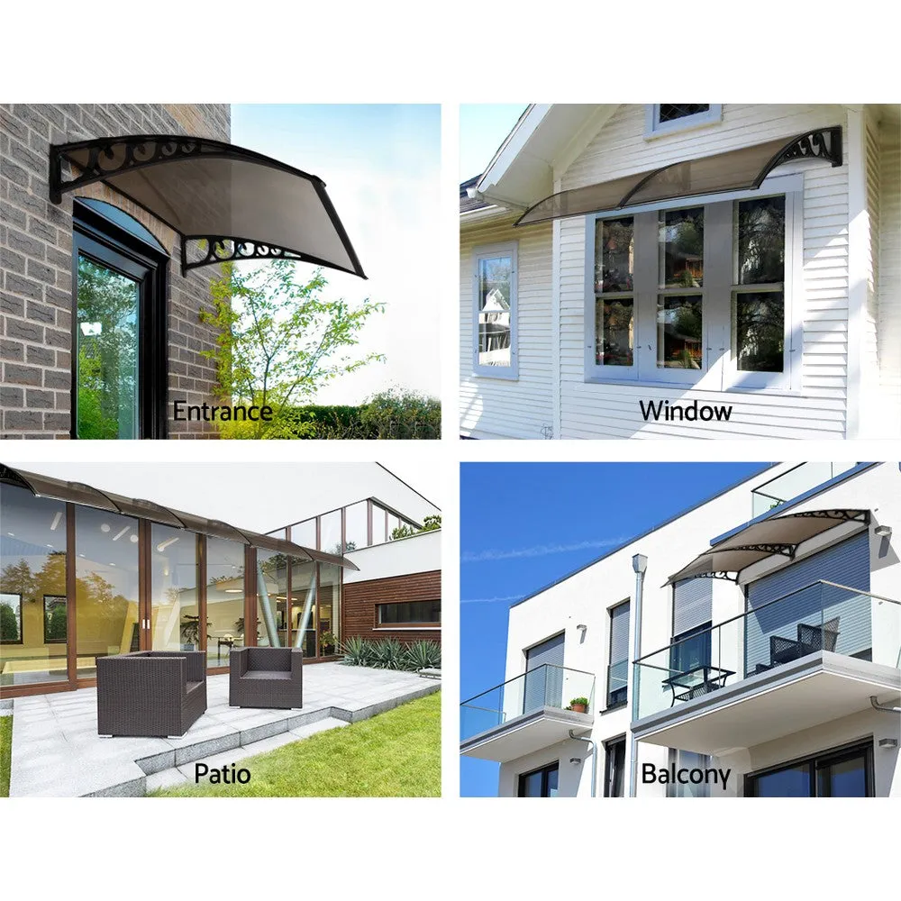 Outdoor DIY Door Window Awning French Style Cafe Canopy Sun Shield Rain Cover Brown 1 x 4m