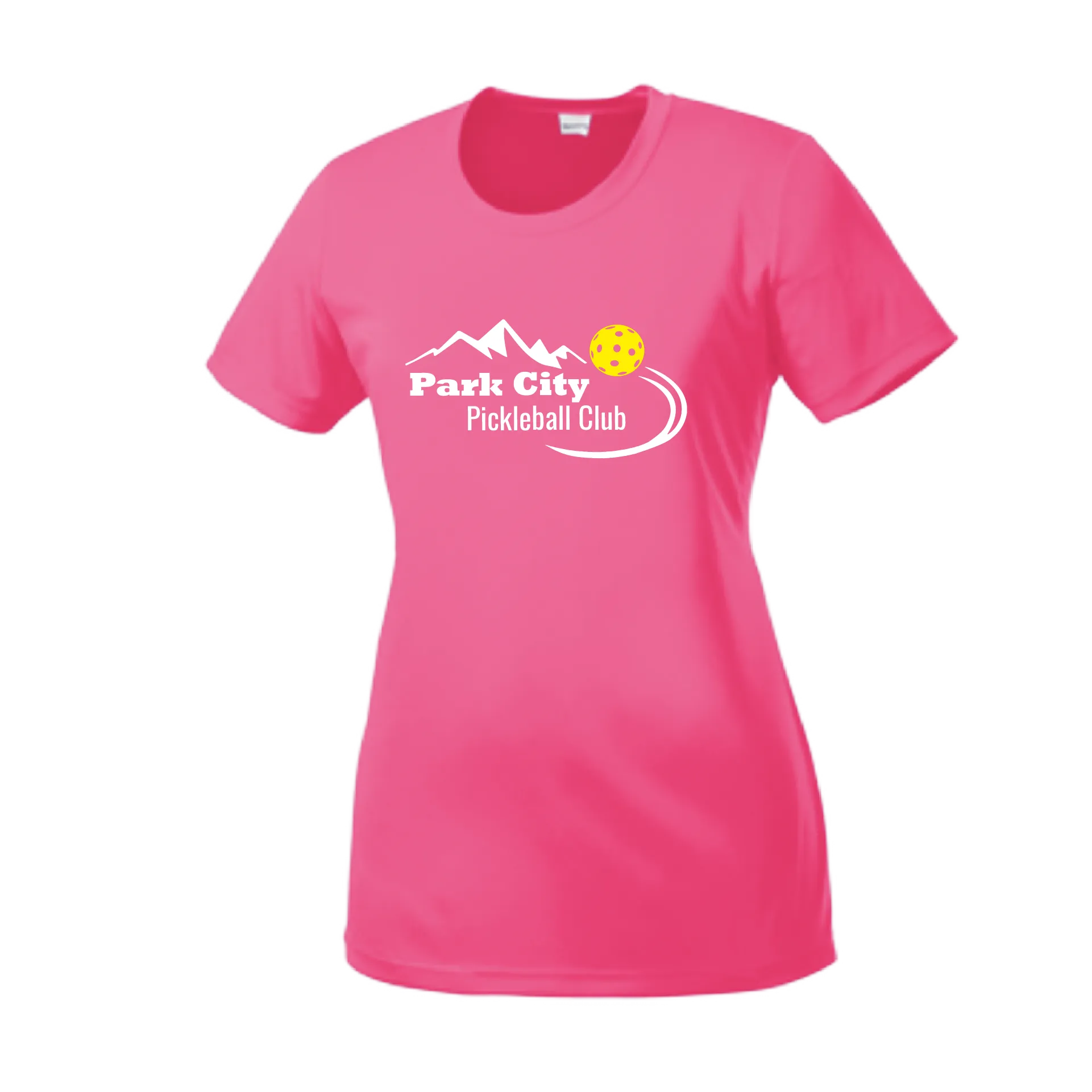 Park City Pickleball Club (White Words) Customizable | Women’s Short Sleeve Crewneck Pickleball Shirts | 100% Polyester