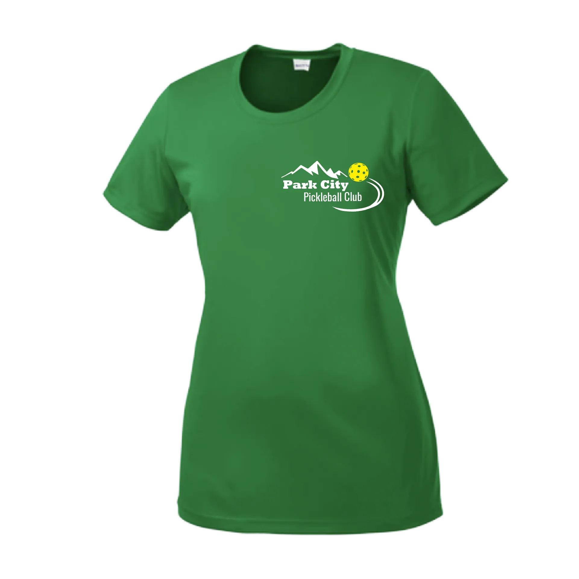 Park City Pickleball Club (White Words) Customizable | Women’s Short Sleeve Crewneck Pickleball Shirts | 100% Polyester